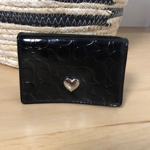 Coach Black Wallet Business Card Case New